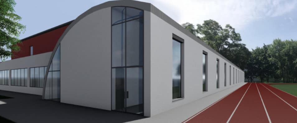 Moderní sportovní hala Prostějov s přilehlou běžeckou dráhou, realizace HUPRO SYSTEMS SE